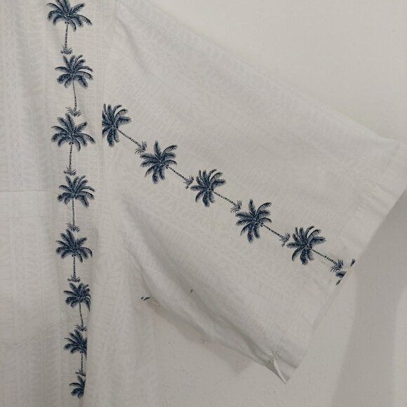 Pacific Legend Men's White Tropical Hawaiian Shirt Short Sleeve Palm Trees 3XL - Picture 6 of 9